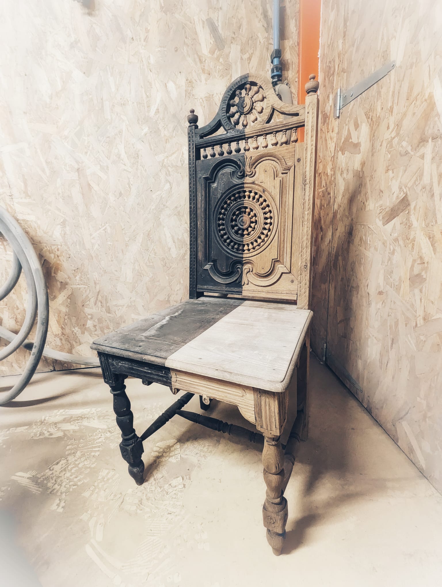 Aérogommage chaise par la Décaperie Boa